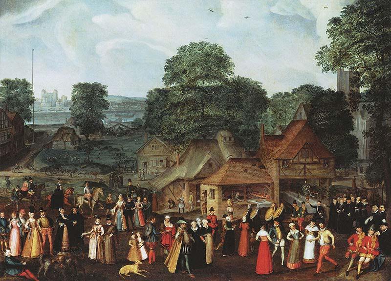 joris Hoefnagel A Fete at Bermondsey or A Marriage Feast at Bermondsey. oil painting image